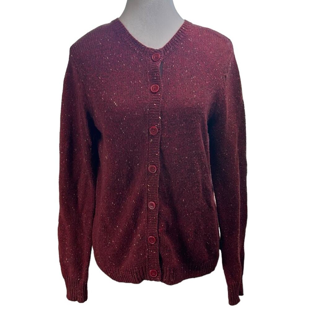 Woolrich Wool Blend Cardigan Sweater Ruby Heather Size Small
